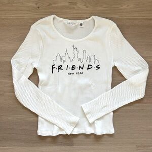 FRIENDS H&M White Long Sleeve Top